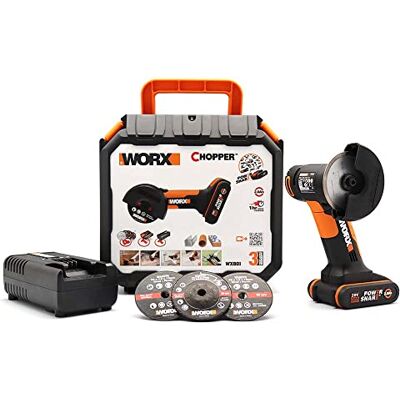 WORX WX801 Mini akumulatorowa szlifierka kątowa Chopper 20 V – kompaktowa szlifierka z wąskim korpusem, do szlifowania i cięcia, idealna do metalu, płytek, tworzywa sztucznego – w zestawie akumulator WORX WX801 Mini akumulatorowa szlifierka kątowa Chopper 20 V – kompaktowa szlifierka z wąskim korpusem, do szlifowania i cięcia, idealna do metalu, płytek, tworzywa sztucznego – w zestawie akumulator