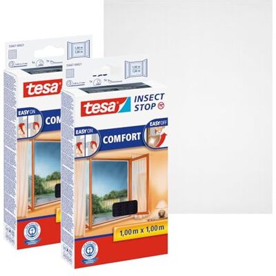 tesa INSECT STOP H&L Fly Screen Premium for Windows siatka z taśmą rzepową, łatwe zdejmowanie, bez wiercenia, antracyt 2x 100 x 100 cm tesa INSECT STOP H&L Fly Screen Premium for Windows siatka z taśmą rzepową, łatwe zdejmowanie, bez wiercenia, antracyt 2x 100 x 100 cm