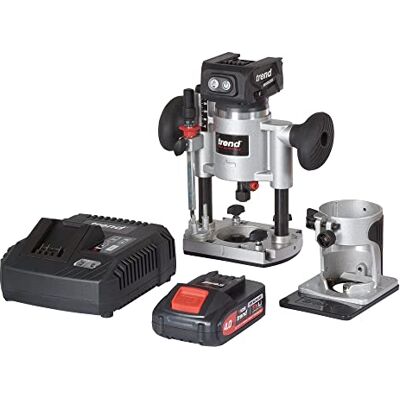 Trend T18S/R14K1/E - Zestaw frezarek 18V, głębokość 60mm, 2 podstawy, szybka ładowarka Trend T18S/R14K1/E - Zestaw frezarek 18V, głębokość 60mm, 2 podstawy, szybka ładowarka