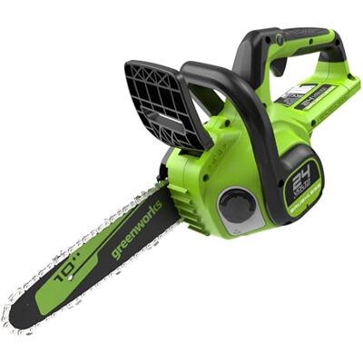 Greenworks Bezprzewodowa piła łańcuchowa 24V, elektryczna piła do akumulatora bezszczotkowego 25 cm z automatycznym olejem, prędkość łańcucha 7,8 m/s, jedno narzędzie Greenworks Bezprzewodowa piła łańcuchowa 24V, elektryczna piła do akumulatora bezszczotkowego 25 cm z automatycznym olejem, prędkość łańcucha 7,8 m/s, jedno narzędzie
