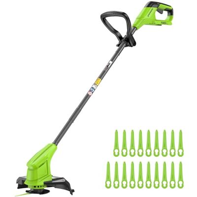Greenworks Podkaszarka do trawy 24 V z akumulatorem do małych i średnich ogrodów, regulacja wysokości, szerokość cięcia 25 cm, w zestawie 20 ostrzy z tworzywa sztucznego, bez akumulatora i ładowarki Greenworks Podkaszarka do trawy 24 V z akumulatorem do małych i średnich ogrodów, regulacja wysokości, szerokość cięcia 25 cm, w zestawie 20 ostrzy z tworzywa sztucznego, bez akumulatora i ładowarki