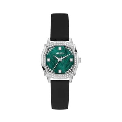 GW0932L1 Guess Damski zegarek na rękę LIV z cyrkonią, czarny silikonowy pasek, szkło mineralne, zielona tarcza, 3 bar, średnica koperty: 32 mm, GW0932L1 Guess Damski zegarek na rękę LIV z cyrkonią, czarny silikonowy pasek, szkło mineralne, zielona tarcza, 3 bar, średnica koperty: 32 mm,