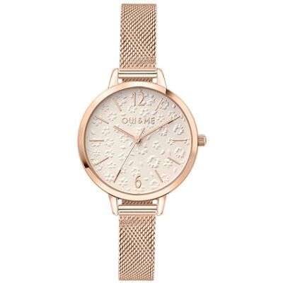 8033288991243 Oui&me Fleurette zegarek damski, tylko czas, 3H, analogowy, 32 mm, Beżowy, Etching, Bransoletka 8033288991243 Oui&me Fleurette zegarek damski, tylko czas, 3H, analogowy, 32 mm, Beżowy, Etching, Bransoletka