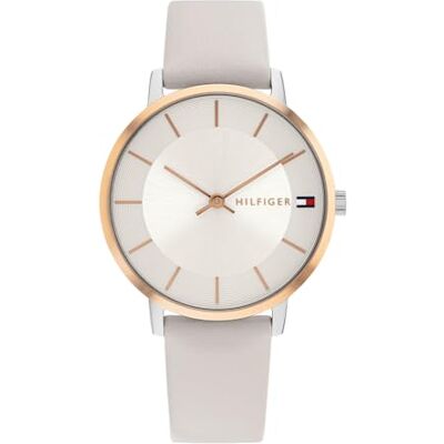 1782671 Tommy Hilfiger Damski analogowy zegarek kwarcowy ze skórzanym paskiem , Srebrny biały, pasek 1782671 Tommy Hilfiger Damski analogowy zegarek kwarcowy ze skórzanym paskiem , Srebrny biały, pasek