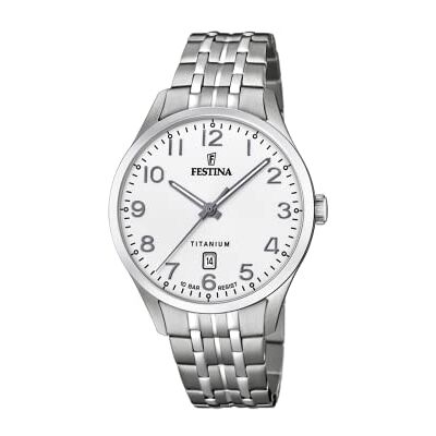 F20466/1 Festina Męski analogowy zegarek kwarcowy z tytanową bransoletką , Biały/bogaty ogród, bransoletka F20466/1 Festina Męski analogowy zegarek kwarcowy z tytanową bransoletką , Biały/bogaty ogród, bransoletka
