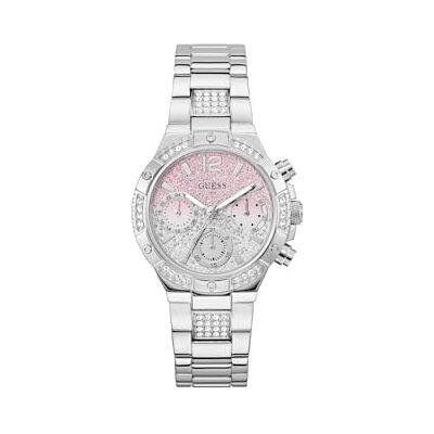 GW0950L1 Guess Zegarek damski Harlow srebrny 38 mm z bransoletką ze stali nierdzewnej i ochroną przed wodą 3 bary – GW0950L1 Guess Zegarek damski Harlow srebrny 38 mm z bransoletką ze stali nierdzewnej i ochroną przed wodą 3 bary –