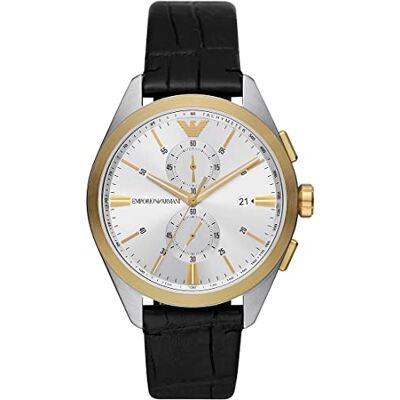 AR11498 Emporio Armani Zegarek męski, mechanizm kwarcowy, 43 mm czarna koperta ze stali nierdzewnej ze skórzanym paskiem, AR11498 Emporio Armani Zegarek męski, mechanizm kwarcowy, 43 mm czarna koperta ze stali nierdzewnej ze skórzanym paskiem,