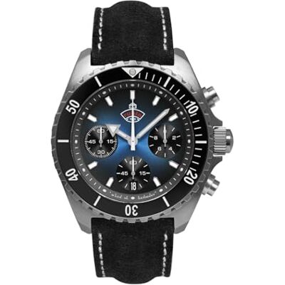 4970-3 Ruhla Zegarek męski Glasbach Cup 20 bar chronograf 44 mm ze skórzanym paskiem , Pasek 4970-3 Ruhla Zegarek męski Glasbach Cup 20 bar chronograf 44 mm ze skórzanym paskiem , Pasek