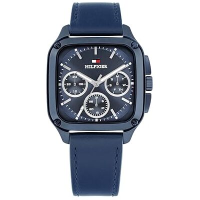 1792219 Tommy Hilfiger Analogowy wielofunkcyjny zegarek kwarcowy dla mężczyzn z niebieskim skórzanym paskiem 1792219 Tommy Hilfiger Analogowy wielofunkcyjny zegarek kwarcowy dla mężczyzn z niebieskim skórzanym paskiem