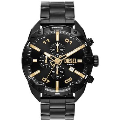 DZ4644 Diesel męski zegarek Spiked, kwarcowy mechanizm chronografu z paskiem ze stali nierdzewnej DZ4644 Diesel męski zegarek Spiked, kwarcowy mechanizm chronografu z paskiem ze stali nierdzewnej