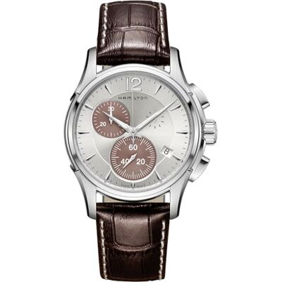 H32612551 Hamilton Męski chronograf szwajcarski zegarek kwarcowy ze skórzanym paskiem H32612551 Hamilton Męski chronograf szwajcarski zegarek kwarcowy ze skórzanym paskiem