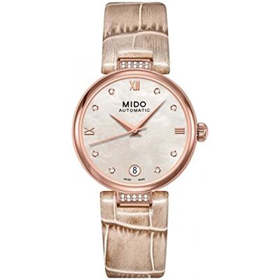 M0222076611612 Mido Damski analogowy automatyczny zegarek ze skórzanym paskiem M0222076611612 Mido Damski analogowy automatyczny zegarek ze skórzanym paskiem