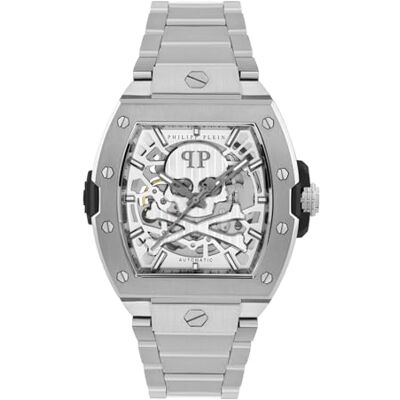 PWJFA0425 Philipp Plein Męski zegarek automatyczny The $KELETON 2.0, srebro, bransoletka PWJFA0425 Philipp Plein Męski zegarek automatyczny The $KELETON 2.0, srebro, bransoletka