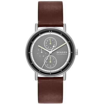 SKW6941 Skagen Signatur Zegarek Męski, Mechanizm Multifunkcyjny Kwarcowy z paskiem ze stali nierdzewnej lub skórzanym SKW6941 Skagen Signatur Zegarek Męski, Mechanizm Multifunkcyjny Kwarcowy z paskiem ze stali nierdzewnej lub skórzanym