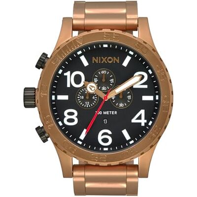 A1389-5145-00 Nixon Męski analogowy japoński mechanizm kwarcowy zegarek z bransoletką ze stali nierdzewnej , brązowo-czarny A1389-5145-00 Nixon Męski analogowy japoński mechanizm kwarcowy zegarek z bransoletką ze stali nierdzewnej , brązowo-czarny