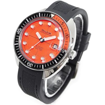 96B350 Bulova Męski analogowy zegarek mechaniczny z gumową bransoletką , pomarańczowy, Pasek 96B350 Bulova Męski analogowy zegarek mechaniczny z gumową bransoletką , pomarańczowy, Pasek