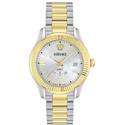 VE0U00325 Versace męski analogowy szwajcarski zegarek kwarcowy z paskiem ze stali nierdzewnej VE0U00325 Versace męski analogowy szwajcarski zegarek kwarcowy z paskiem ze stali nierdzewnej