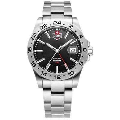 JDM-WG018-02 Jacques Du Manoir Millitary męski zegarek analogowy z bransoletką ze stali nierdzewnej JDM-WG018-02 Jacques Du Manoir Millitary męski zegarek analogowy z bransoletką ze stali nierdzewnej
