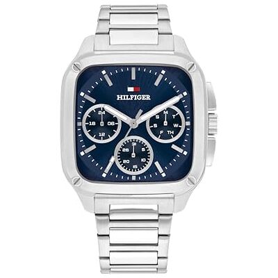 1792222 Tommy Hilfiger Analogowy wielofunkcyjny zegarek kwarcowy dla mężczyzn ze srebrną bransoletą ze stali nierdzewnej 1792222 Tommy Hilfiger Analogowy wielofunkcyjny zegarek kwarcowy dla mężczyzn ze srebrną bransoletą ze stali nierdzewnej