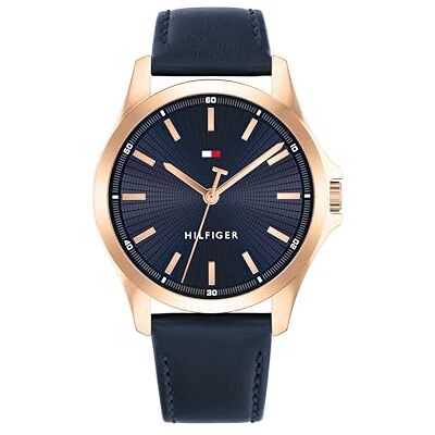 1792189 Tommy Hilfiger Zegarek kwarcowy z trzema rękami dla mężczyzn z granatowym skórzanym paskiem 1792189 Tommy Hilfiger Zegarek kwarcowy z trzema rękami dla mężczyzn z granatowym skórzanym paskiem