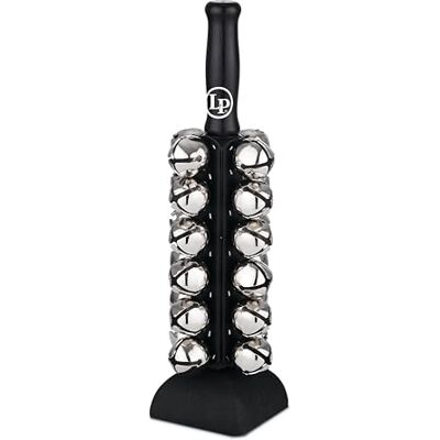 Latin Percussion Sleigh Bell, drewniany uchwyt 13,5”, 24 dzwonki o mocnym brzmieniu, silikonowa podstawa, czarne/chromowane LP3724 Latin Percussion Sleigh Bell, drewniany uchwyt 13,5”, 24 dzwonki o mocnym brzmieniu, silikonowa podstawa, czarne/chromowane LP3724