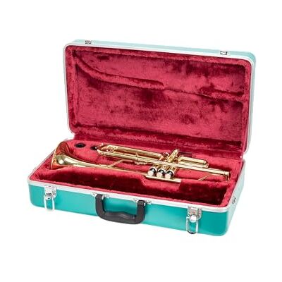 Crossrock Bb Trumpet Case Formowana twarda obudowa ABS z zamkiem bezpieczeństwa, metalowymi nóżkami i odpinanym paskiem miętowy niebieski (CRA862TRMB) Crossrock Bb Trumpet Case Formowana twarda obudowa ABS z zamkiem bezpieczeństwa, metalowymi nóżkami i odpinanym paskiem miętowy niebieski (CRA862TRMB)