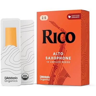 D'Addario Stroiki Rico Organic do Saksofonu Altowego, Twardość 2.5, Opakowanie 10 szt. D'Addario Stroiki Rico Organic do Saksofonu Altowego, Twardość 2.5, Opakowanie 10 szt.