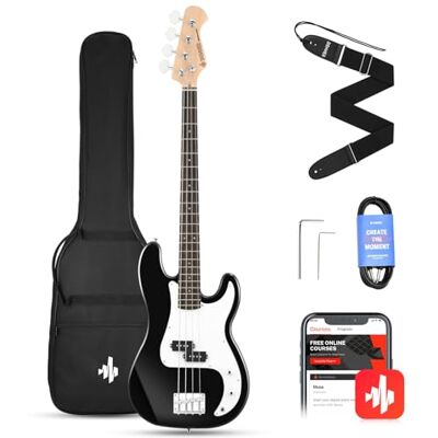 Donner 4-strunowy zestaw gitar basowych z torbą, paskiem do gitary i kablem do gitary (czarny, DPB-510D) Donner 4-strunowy zestaw gitar basowych z torbą, paskiem do gitary i kablem do gitary (czarny, DPB-510D)