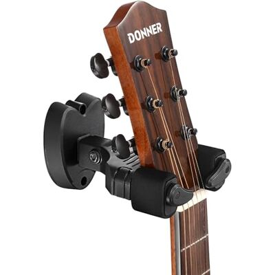 Donner Uchwyt ścienny do gitary czarnej, hak do gitary ściennej do wszystkich klasycznych gitar akustycznych lub elektrycznych (opakowanie 1 szt.) Donner Uchwyt ścienny do gitary czarnej, hak do gitary ściennej do wszystkich klasycznych gitar akustycznych lub elektrycznych (opakowanie 1 szt.)