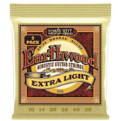 Ernie Ball Earthwood Struny do gitary akustycznej 80/20 Bronze Extra Light 10-50 zestaw 3 kompletów Ernie Ball Earthwood Struny do gitary akustycznej 80/20 Bronze Extra Light 10-50 zestaw 3 kompletów