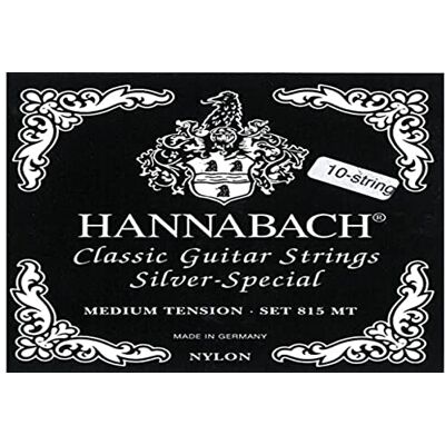 Hannabach 652619 Klassikgitarrensaiten Serie 815 für 8/10 saitige Gitarren/Medium Tension Silver Special H/B9 Hannabach 652619 Klassikgitarrensaiten Serie 815 für 8/10 saitige Gitarren/Medium Tension Silver Special H/B9