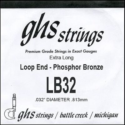 GHS Strings GHS™ Stringi »PHOSPHOR BRONZE SINGLE STRING 032 WOUND LOOP END BANJO« pojedyncza struna do banjo fosforowy brąz Loop End grubość: 032 GHS Strings GHS™ Stringi »PHOSPHOR BRONZE SINGLE STRING 032 WOUND LOOP END BANJO« pojedyncza struna do banjo fosforowy brąz Loop End grubość: 032