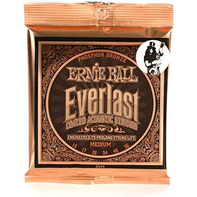 Ernie Ball Everlast Medium Coated Phosphor Bronze Acoustic Guitar Strings 13-56 Gauge Ernie Ball Everlast Medium Coated Phosphor Bronze Acoustic Guitar Strings 13-56 Gauge