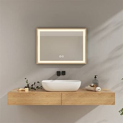 EMKE oświetlenie łazienkowe LED z oświetleniem + przełącznik dotykowy + przeciwmgielny + światło naturalne 4300K 70x50cm EMKE oświetlenie łazienkowe LED z oświetleniem + przełącznik dotykowy + przeciwmgielny + światło naturalne 4300K 70x50cm