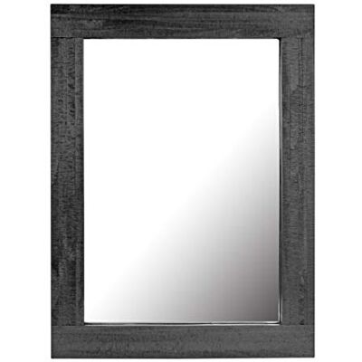 Stonebriar Rustykalne prostokątne czarne malowane drewniane ramy wiszące lustro ścienne do wyświetlania pionowego lub poziomego, 61 cm x 45 cm Stonebriar Rustykalne prostokątne czarne malowane drewniane ramy wiszące lustro ścienne do wyświetlania pionowego lub poziomego, 61 cm x 45 cm