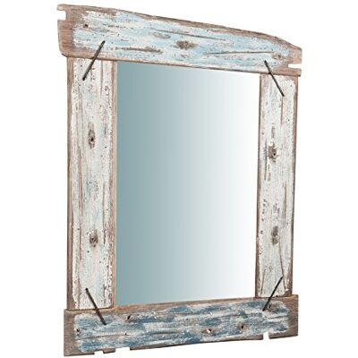 Biscottini Lustro ścienne rama drewno z recyklingu L67XPR4XH86 cm pionowe i poziome lustro łazienkowe do rustykalnego wystroju Lustro wejściowe ścienne Biscottini Lustro ścienne rama drewno z recyklingu L67XPR4XH86 cm pionowe i poziome lustro łazienkowe do rustykalnego wystroju Lustro wejściowe ścienne