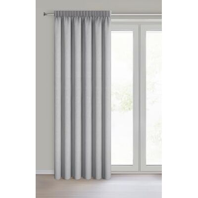 Eurofirany Carly 100% zasłona zaciemniająca z taśmą marszczącą i tunelem, matowa, nieprzejrzysta, do salonu, sypialni, wys. 270 x szer. 140 cm (1 opakowanie), srebrna Eurofirany Carly 100% zasłona zaciemniająca z taśmą marszczącą i tunelem, matowa, nieprzejrzysta, do salonu, sypialni, wys. 270 x szer. 140 cm (1 opakowanie), srebrna