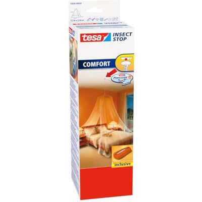 tesa Insect Stop Comfort Moskitiera na Łóżko Przeciwko Owadom, Baldachim na Łóżko Małżeńskie lub Jednoosobowe, 125 cm x 250 cm, Biała tesa Insect Stop Comfort Moskitiera na Łóżko Przeciwko Owadom, Baldachim na Łóżko Małżeńskie lub Jednoosobowe, 125 cm x 250 cm, Biała