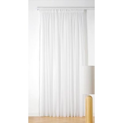 LINDER Zasłona o matowym wyglądzie wykończenie taśmą marszczącą kolor śnieżnobiały duża szerokość 295 x 260 cm 100% poliester kolekcja Freeze LINDER Zasłona o matowym wyglądzie wykończenie taśmą marszczącą kolor śnieżnobiały duża szerokość 295 x 260 cm 100% poliester kolekcja Freeze