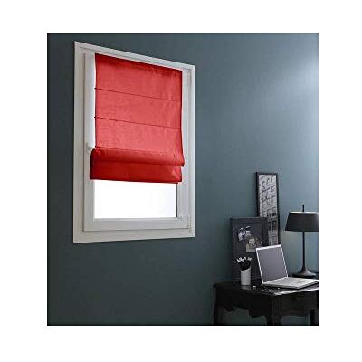 MADECOSTORE Roleta rzymska, przepuszczająca światło, tkanina, czerwona, 87 x 150 cm MADECOSTORE Roleta rzymska, przepuszczająca światło, tkanina, czerwona, 87 x 150 cm
