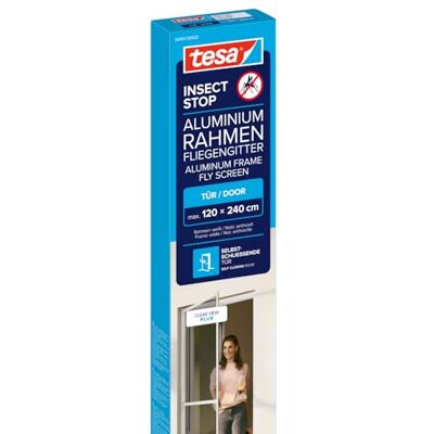 tesa INSECT STOP Aluminium For Doors Frame Fly Screen XL siatka z ramą aluminiową, czysty widok, biały 120 x 240 cm tesa INSECT STOP Aluminium For Doors Frame Fly Screen XL siatka z ramą aluminiową, czysty widok, biały 120 x 240 cm
