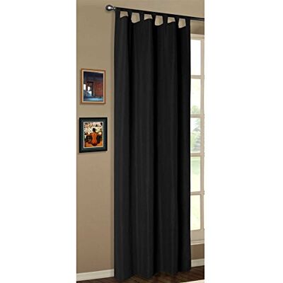 Gardinenbox Nieprzezroczyste firanki, jednokolorowe firanki z oczkami, z eleganckiej tkaniny z mikrosatyny 20400, czarne, 175 x 140 cm Gardinenbox Nieprzezroczyste firanki, jednokolorowe firanki z oczkami, z eleganckiej tkaniny z mikrosatyny 20400, czarne, 175 x 140 cm