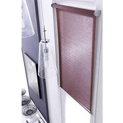 MADECOSTORE Roleta; materiał siatkowy, jednokolorowy, taupe, 84 x 250 cm – z otworem MADECOSTORE Roleta; materiał siatkowy, jednokolorowy, taupe, 84 x 250 cm – z otworem