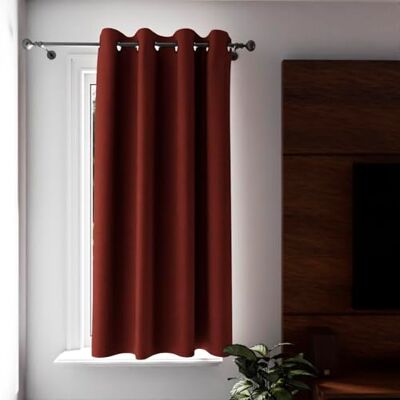 Soleil d'ocre Izolująca i w 100% Zaciemniająca Zasłona na Przelotkach, Eclipse, 135 x 180 cm, w Kolorze Ceglanym Soleil d'ocre Izolująca i w 100% Zaciemniająca Zasłona na Przelotkach, Eclipse, 135 x 180 cm, w Kolorze Ceglanym