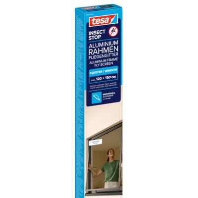 tesa INSECT STOP Aluminium for Window Frame Fly Screen siatka z ramą aluminiową, bez wiercenia, antracyt 120 x 150 cm tesa INSECT STOP Aluminium for Window Frame Fly Screen siatka z ramą aluminiową, bez wiercenia, antracyt 120 x 150 cm