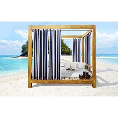 loft living Nadmorski pasek do wewnątrz/na zewnątrz zasłona z przelotkami para 127 cm x 243 cm w kolorze indygo loft living Nadmorski pasek do wewnątrz/na zewnątrz zasłona z przelotkami para 127 cm x 243 cm w kolorze indygo