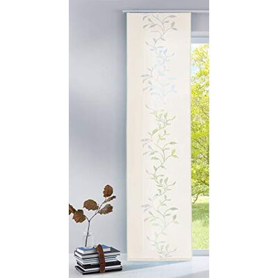 Gardinenbox Nowoczesna zasłona panelowa, ścianka działowa, firana przesuwna Tendril z wysokiej jakości materiału wypalającego z wózkiem panelowym, 245 x 60 cm (wys. x szer.), kremowa, 85611 Gardinenbox Nowoczesna zasłona panelowa, ścianka działowa, firana przesuwna Tendril z wysokiej jakości materiału wypalającego z wózkiem panelowym, 245 x 60 cm (wys. x szer.), kremowa, 85611