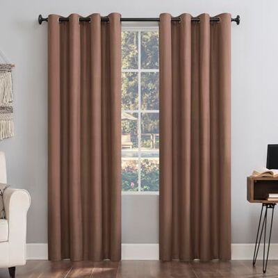 Sun Zero Zasłona Columbia 2-pak – Termoizolacyjna, oszczędzająca energię, 100% zaciemniająca, z przelotkami (para), 127 cm x 213 cm, cedr Sun Zero Zasłona Columbia 2-pak – Termoizolacyjna, oszczędzająca energię, 100% zaciemniająca, z przelotkami (para), 127 cm x 213 cm, cedr