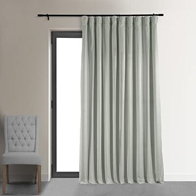 HPD Half Price Drapes Signature Aksamitne, termoizolacyjne zasłony zaciemniające do salonu i sypialni, zasłony okienne z tunelem na karnisz, 254 x 274cm (szer. x dł.), 1 panel, odblaskowy szary HPD Half Price Drapes Signature Aksamitne, termoizolacyjne zasłony zaciemniające do salonu i sypialni, zasłony okienne z tunelem na karnisz, 254 x 274cm (szer. x dł.), 1 panel, odblaskowy szary