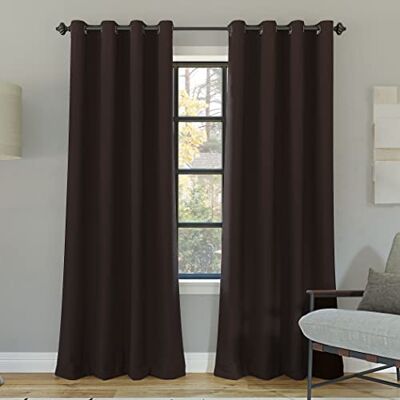Sun Zero Nordic zestaw 2 sztuk teatru klasy ekstremalnej całkowitej zaciemnienie zasłona zasłona para, 132 cm x 213 cm, ciemna czekolada Sun Zero Nordic zestaw 2 sztuk teatru klasy ekstremalnej całkowitej zaciemnienie zasłona zasłona para, 132 cm x 213 cm, ciemna czekolada